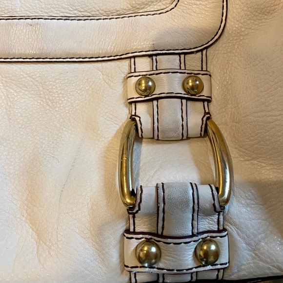BANANA REPUBLIC Cream Leather Large Satchel Bag - Picture 3 of 8